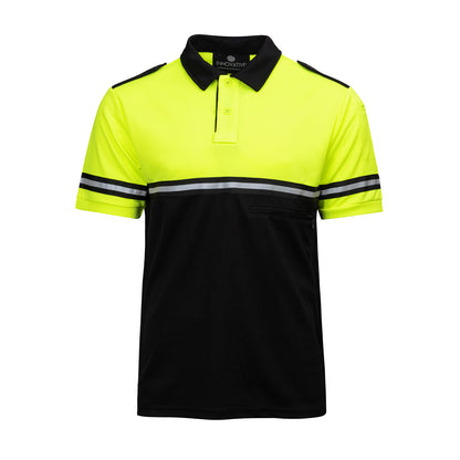 Hi Vis Two Tone Polo w/ Reflective and Zipper Pocket