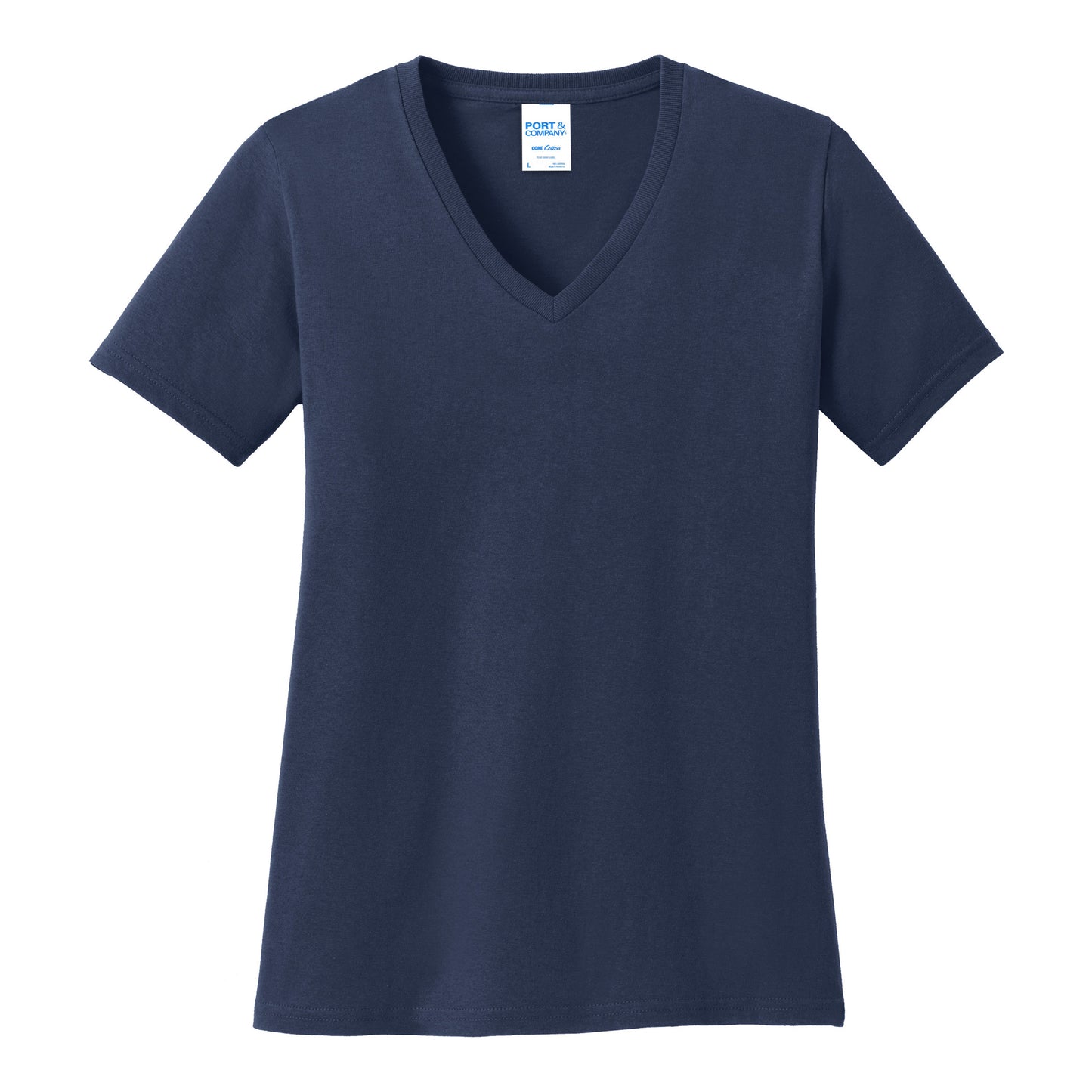 Port And Company Women's Core Cotton V-Neck Tee