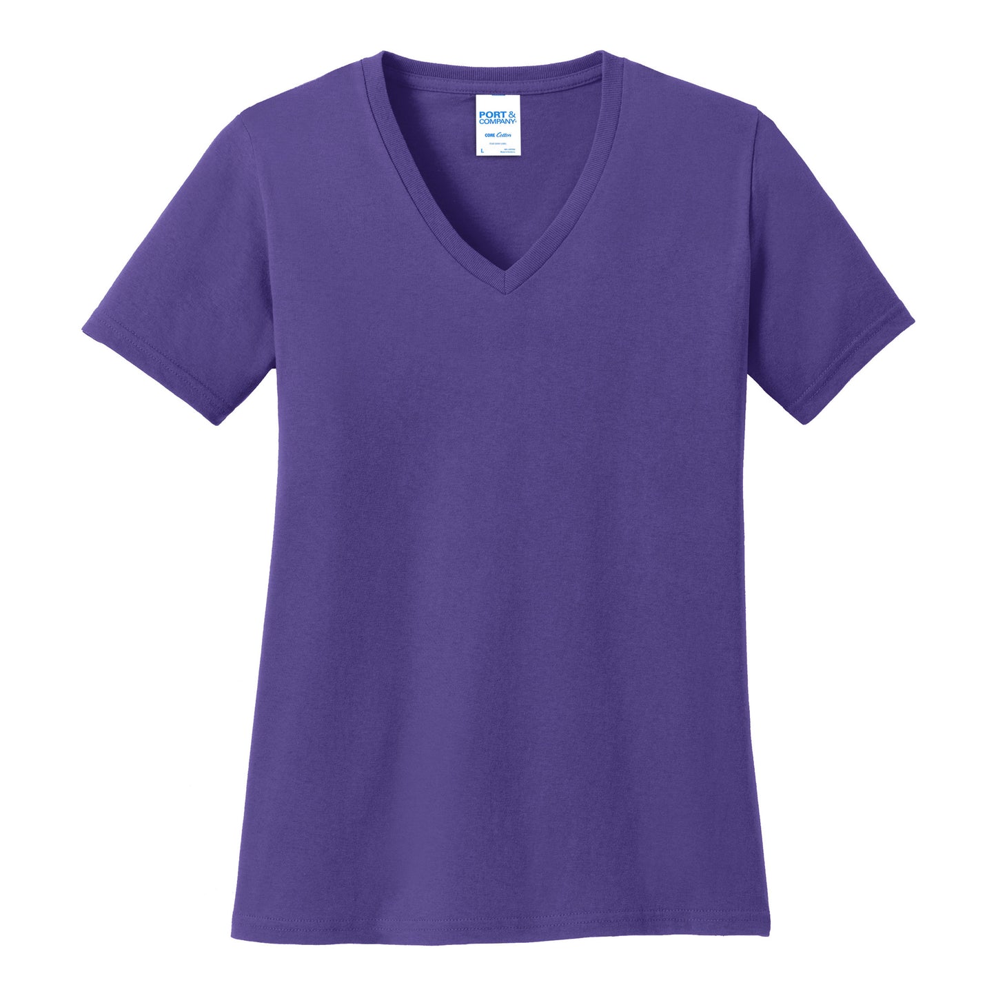 Port And Company Women's Core Cotton V-Neck Tee