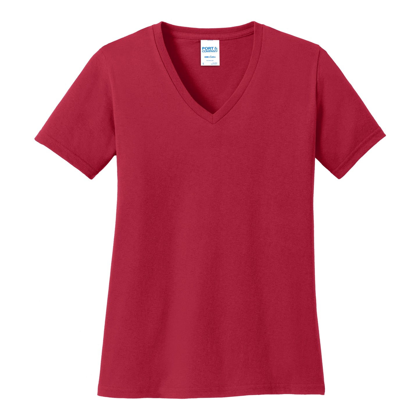 Port And Company Women's Core Cotton V-Neck Tee