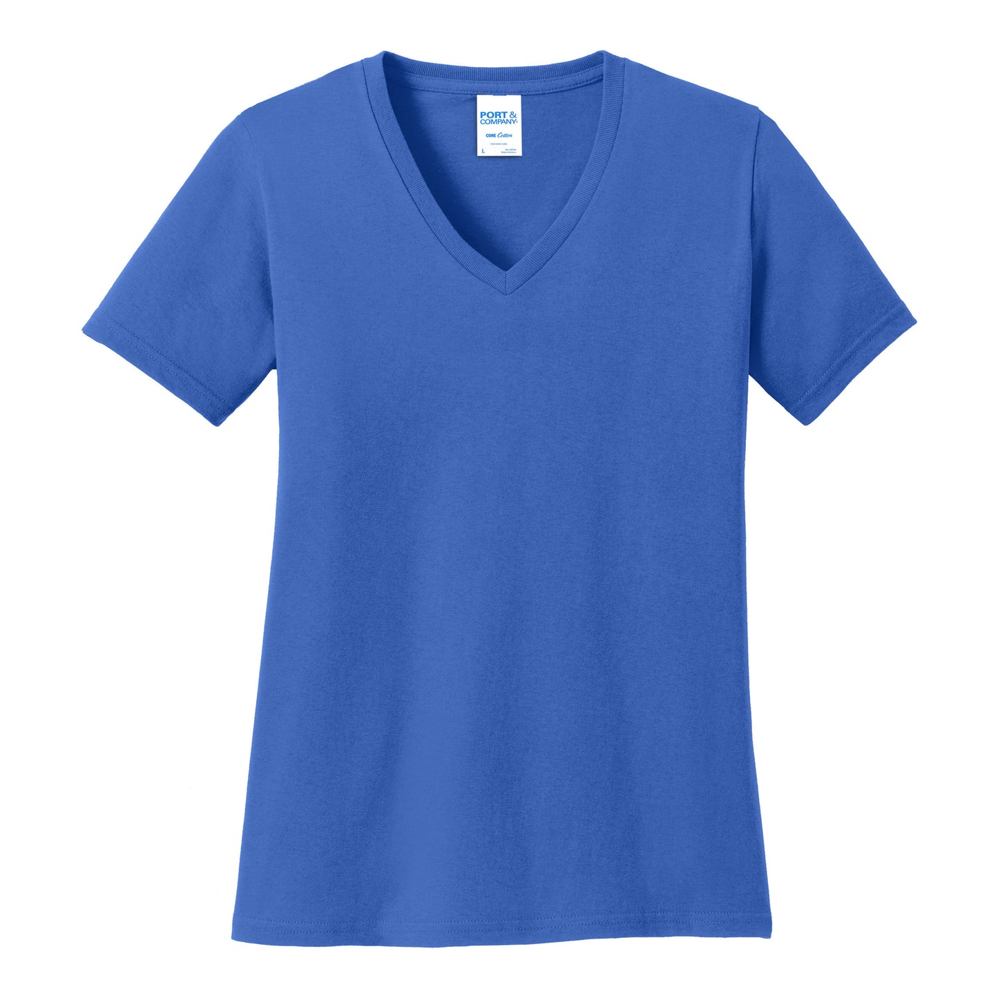 Port And Company Women's Core Cotton V-Neck Tee