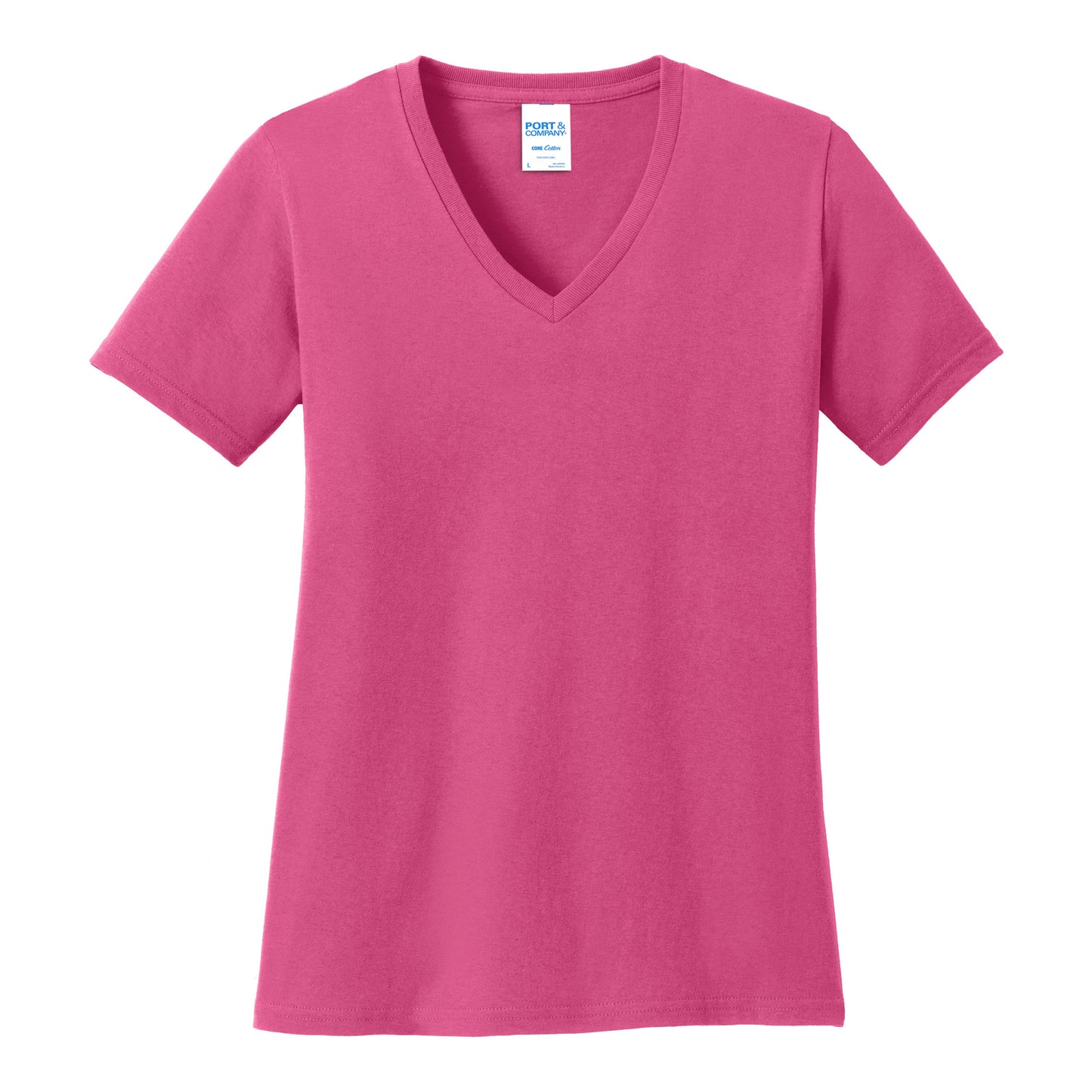 Port And Company Women's Core Cotton V-Neck Tee