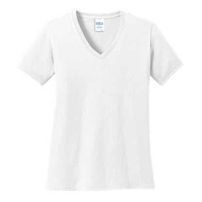 Port And Company Women's Core Cotton V-Neck Tee