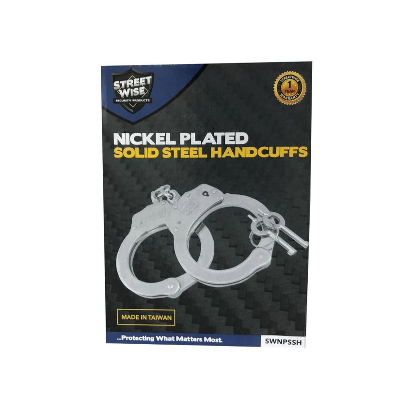 Streetwise Nickel-Plated Solid Steel Handcuffs