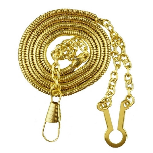 21" Whistle Chain with Button Hook – Gold or Nickel Finish