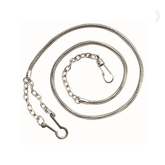 21" Whistle Chain with Button Hook – Gold or Nickel Finish
